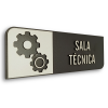Placa de Sinalização Indicativa em MDF Efeito 3D - Sala Técnica